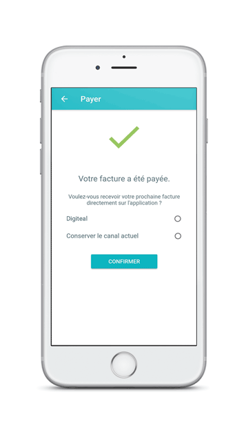 Facture électronique GDPR - Choisir le canal de facturation sur mobile