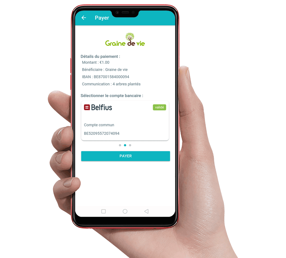 Digiteal app - Paiement 1 euro Graine de Vie