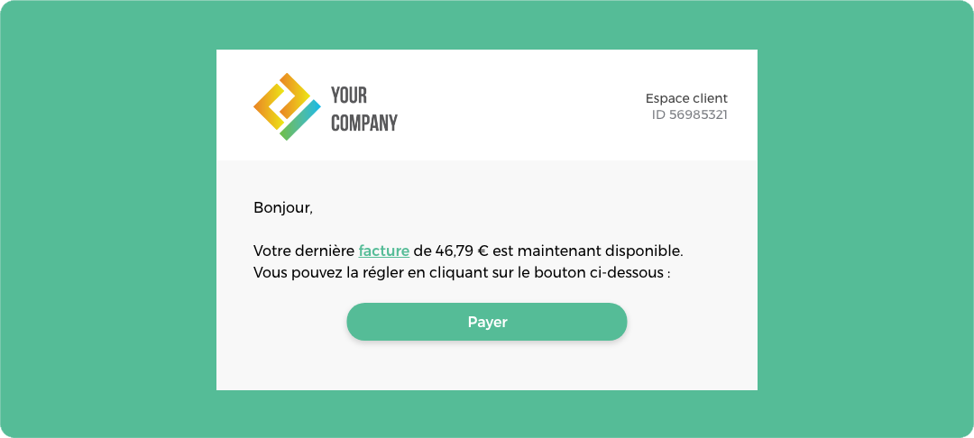 Bouton de paiement Digiteal dans email